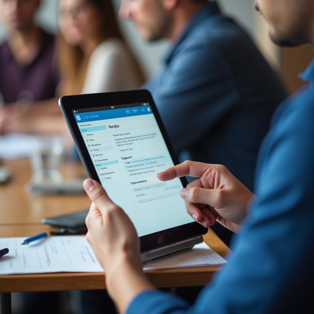 Tablet-Übung zur digitalen Auftragserfassung im Bauhof